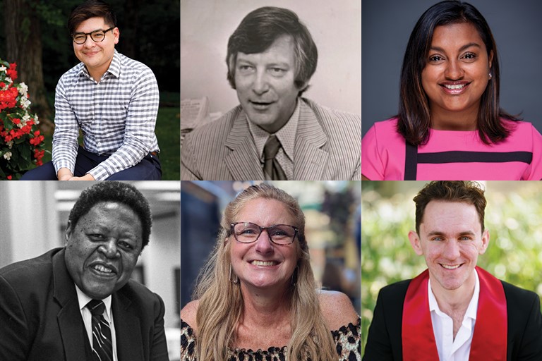 Photo mashup of six headshots